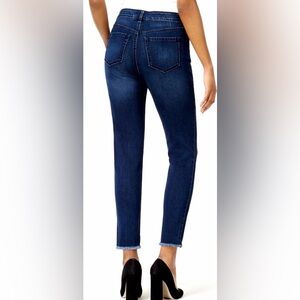 SO Womens Juniors Basic Blue Skinny HI-Low Ankle Jeans Distressed Hem Jeans